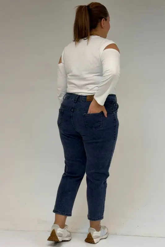 9125-6 Plus Size Boy Friend Jeans - Anthracite - 3