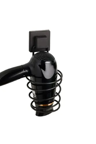 915 Kare Kuchli Macun Yopishqoqli Soch Quritish Mashinasi Askısı, Mat Qora Fenlik - 4