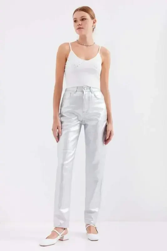 918 İp Askılı Crop Top - Beyaz - 2