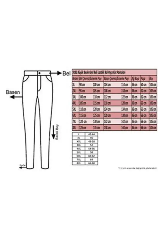 9182-9 Büyük Beden Beli Lastikli Bolpaça Kot Pantolon - Siyah - 2