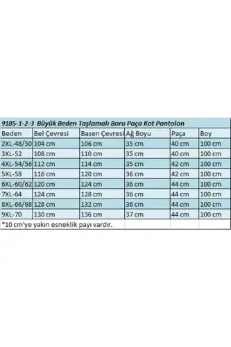 9185-4 Büyük Beden Taşlamalı Boru Paça Kot Pantolon -Kar Yıkama Gri - 2