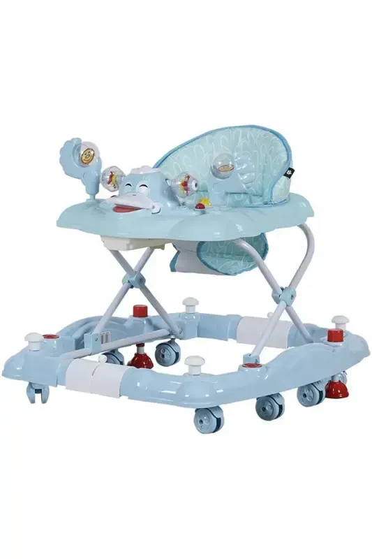 9228 Kiddy Yürüteç Sallanır Müzikli Oyuncaklı Bebek Yürüteç Örümcek-Turkuaz - Sunny Baby