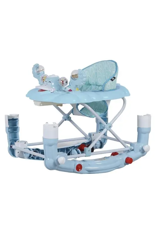 9228 Kiddy Yürüteç Sallanır Müzikli Oyuncaklı Bebek Yürüteç Örümcek - Turkuaz - 7