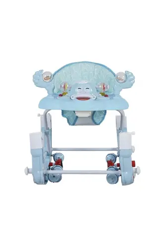 9228 Kiddy Yürüteç Sallanır Müzikli Oyuncaklı Bebek Yürüteç Örümcek - Turkuaz - 8