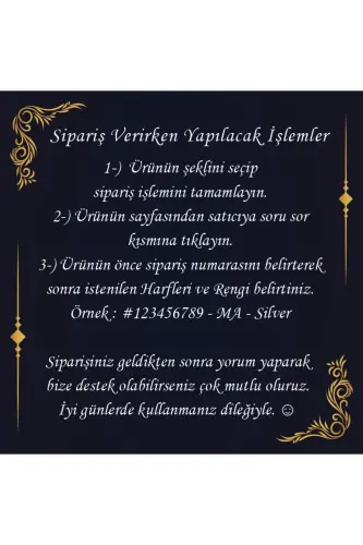 925 Ayar Gümüş Harfli Kol Düğmesi Damat Hediyesi Kişiye Özel-Tek Harf - 4