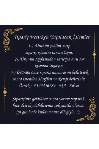 925 proba kumush 3 harfli qulf tugmasi oltin qoplamali kuyovga sovg'a shaxsiy-3 harfli - 7