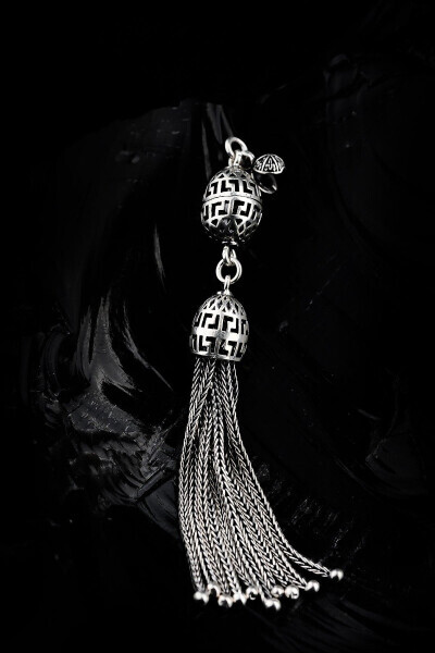 925 Silver Dangle Tasbih Tassel - ENCİLİ SİLVER (1)
