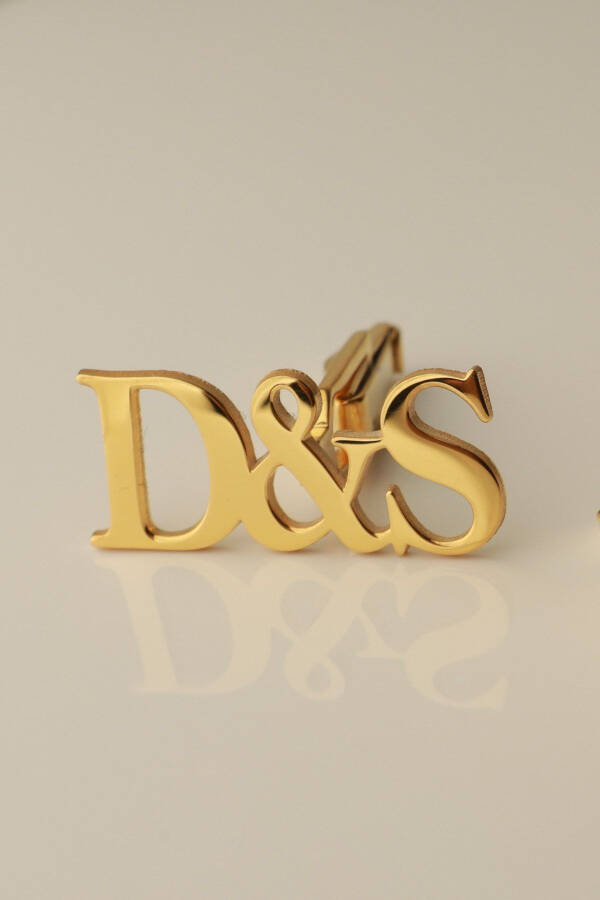 925 Sterling Silver 14K Gold Plated Personalized Initial Cufflinks - 7