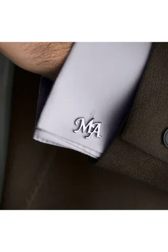 925 Sterling Silver 2 Letter Cufflinks Gold Plated Groom Gift Personalized - SATÜRN SILVER KUYUMCULUK (1)