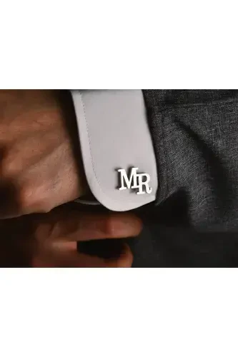 925 Sterling Silver 2 Letter Cufflinks Gold Plated Groom Gift Personalized-Selectable 2 - 1
