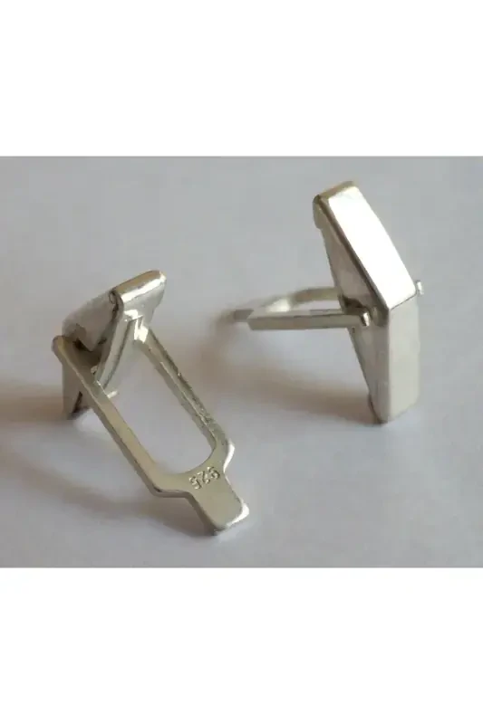 925 Sterling Silver 2 Letter Cufflinks Gold Plated Groom Gift Personalized-Selectable 2 - 5