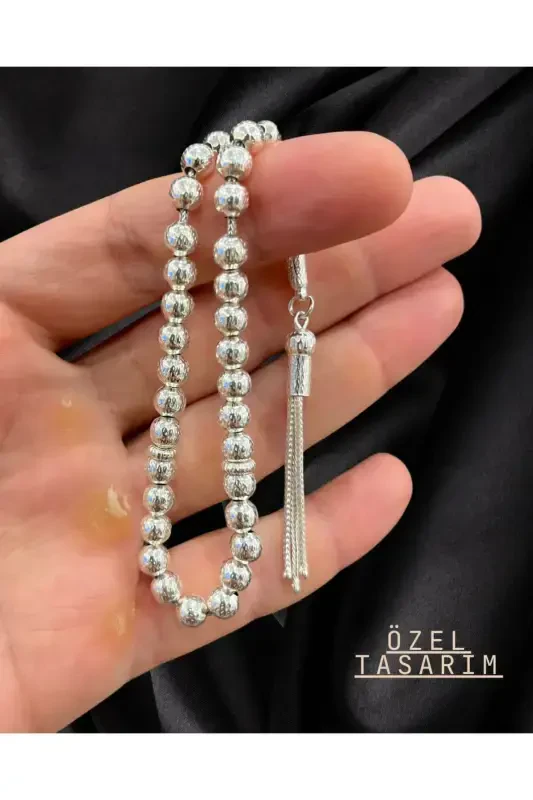 925 sterling silver, 4 finger length, sphere cut design prayer beads. - 2