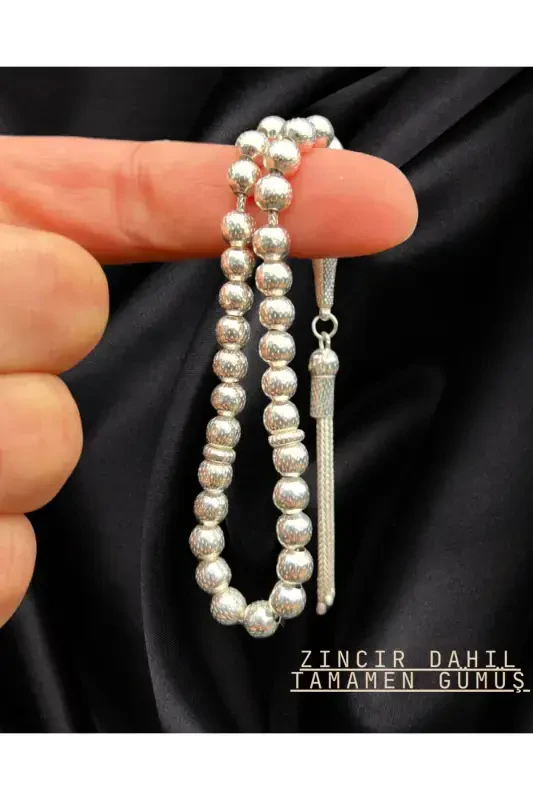 925 sterling silver, 4 finger length, sphere cut design prayer beads. - 3