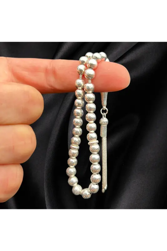 925 sterling silver, 4 finger length, sphere cut design prayer beads. - 2