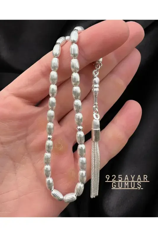 925 sterling silver barley grain design prayer beads - 1