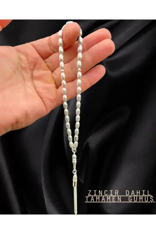 925 sterling silver barley grain design prayer beads - 3