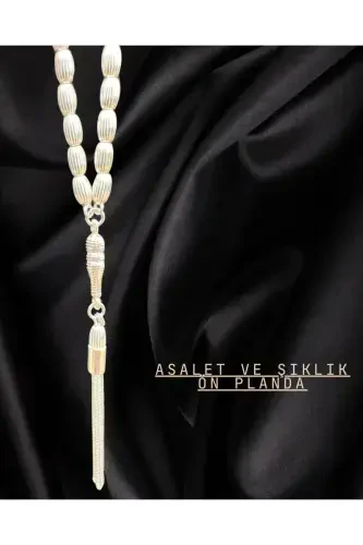 925 sterling silver barley grain design prayer beads - 5