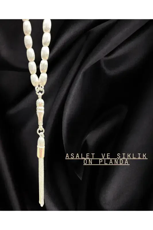 925 sterling silver barley grain design prayer beads - 5