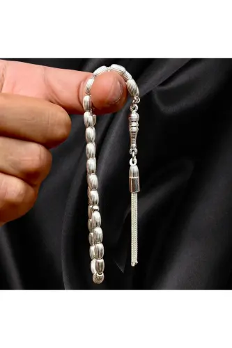 925 sterling silver barley grain design prayer beads - 3