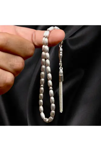 925 sterling silver barley grain design prayer beads - 5