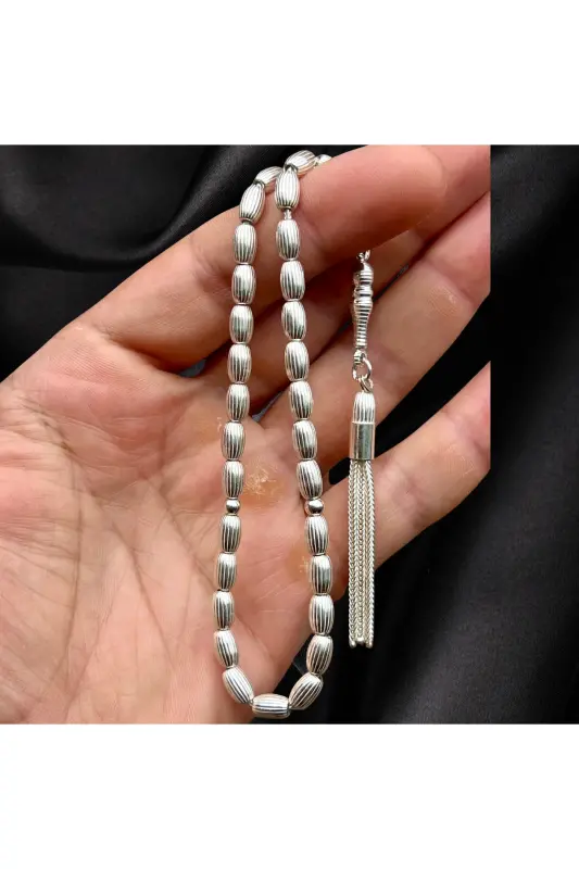 925 sterling silver barley grain design prayer beads - 6