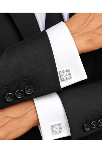 925 Sterling Silver Cufflinks with Initial Engraving, Gold Plated, Groom Gift, Up to 3 Letters 