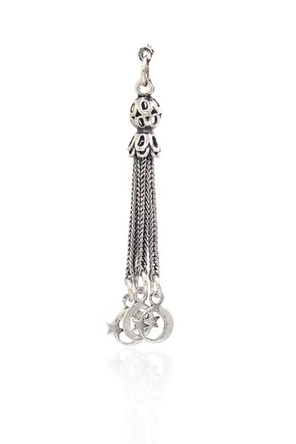 925 Sterling Silver Filigree Prayer Beads Tassel - 1