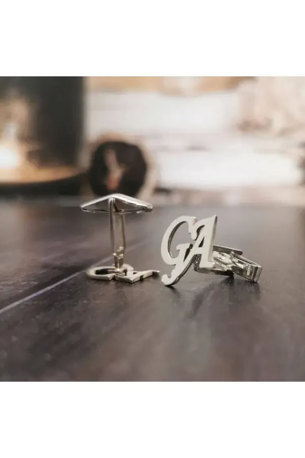 925 Sterling Silver Letter Cufflinks - 2