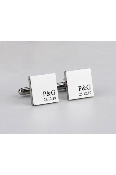 925 Sterling Silver Letter Date Cufflinks - GENEL MARKALAR
