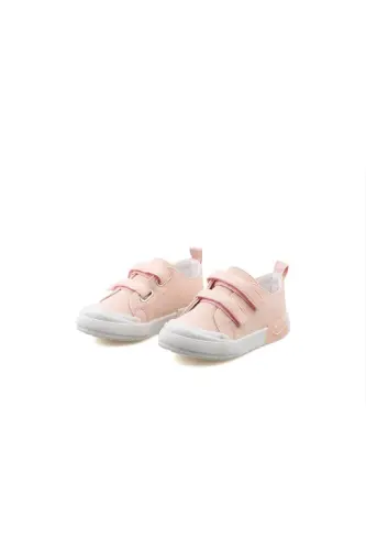 925.b22y.251-114 Luffy Kız Bebek Işıklı Keten Ayakkabı-PUDRA - 3