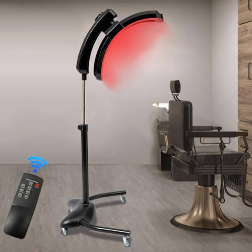 950W Adjustable Vertical Hairdressing Heater, 360°Rotatable Standing Hair Dryer w/Intelligent Temperature & Time Control Hair Dryer for Spa Salon (Black) - 4