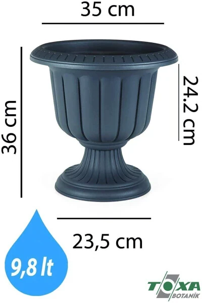 9,8 litr Nergiz Idish Anthrasit Kulrang Oyoqli Plastik Nergiz Idish №1 35 sm - Modazone (1)