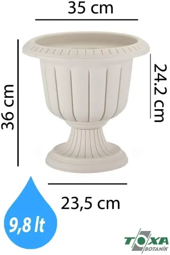 9.8 Litre Broken White Narcissus Pot with Stand, Plastic Narcissus Pot No1 - 3