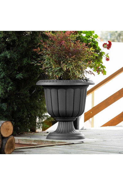 9.8 lt Narcissus Pot Anthracite Grey Leg Plastic Narcissus Pot No1 35 cm - 4