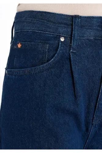 985 Lori Normal Fit High Waist Wide Leg Blue Women's Pants - 5