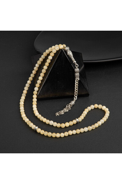 99 beads, 6mm natural calcite stone prayer beads. - OSMANLI DOĞAL TAŞ (1)
