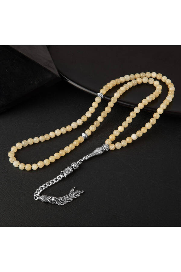 99 beads, 6mm natural calcite stone prayer beads. - 3