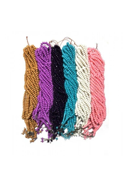 99 Beads Plastic Crystal Tasbeeh 8 Mm For Hajj and Umrah (10 Packs) - Modazone