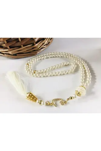 99 Pearl Rosary for Dowry, Gift, or Trousseau - CREAM - AYHANHOME (1)