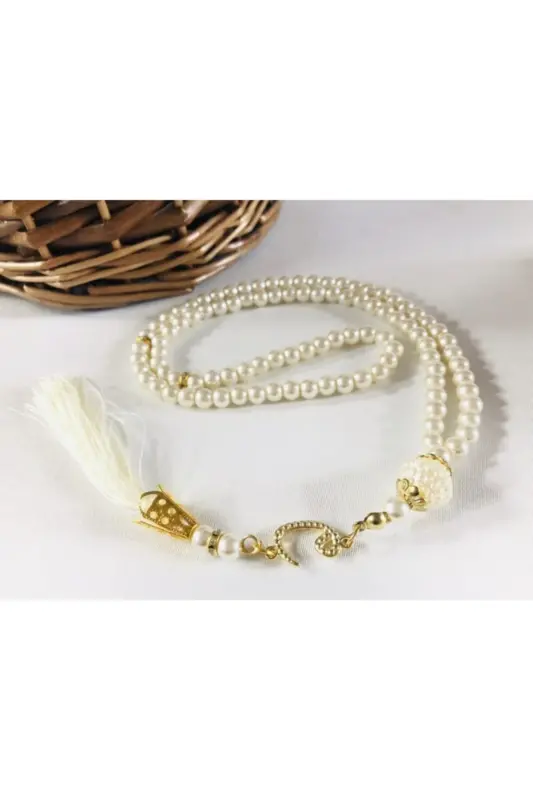 99 Pearl Rosary for Dowry, Gift, or Trousseau - CREAM - 2
