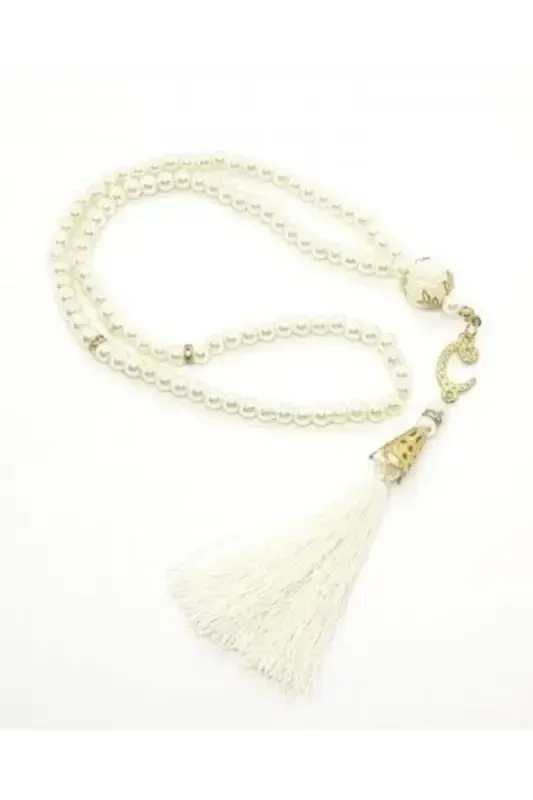 99 Pearl Rosary for Dowry, Gift, or Trousseau - CREAM - 1