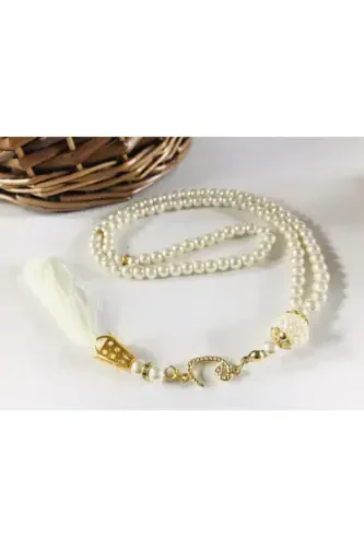 99 Pearl Rosary for Dowry, Gift, or Trousseau - CREAM - AYHANHOME (1)