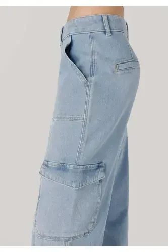 990 Angela Cargo Pants, Blue Women's Pants - 5