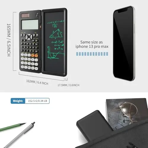 991ES Plus Masaüstü Bilimsel Hesap Makinesi, Roatee CalcNote Çok Görüntülü 4 Satırlı Ekran ve Yazılabilir LCD Tablet ile Güneş Piliyle Çalışan Defter, Okul ve İş - 4