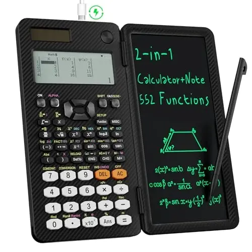991EX 552 Functions Desktop ROATEE Scientific Calculator Rechargeable & Solar Power, Multiview 6-Line Display with Erasable LCD Writing Tablet for High School College Graduate Student and Researchers 