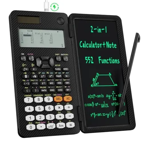 991EX 552 Fonksiyonlu Masaüstü ROATEE Bilimsel Hesap Makinesi Şarj Edilebilir ve Güneş Enerjili, Silinebilir LCD Yazma Tableti ile Çoklu Görüntüleme 6 Satırlı Ekran Lise Üniversite Mezunu Öğrenci ve Araştırmacılar için 