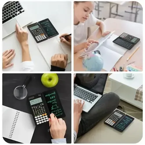991EX 552 Functions Desktop ROATEE Scientific Calculator Rechargeable & Solar Power, Multiview 6-Line Display with Erasable LCD Writing Tablet for High School College Graduate Student and Researchers - 6