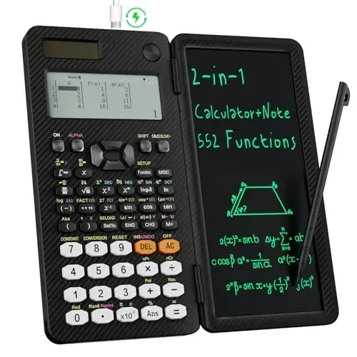 991EX 552 Functions Desktop ROATEE Scientific Calculator Rechargeable & Solar Power, Multiview 6-Line Display with Erasable LCD Writing Tablet for High School College Graduate Student and Researchers - 1