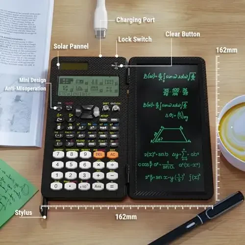 991EX 552 Functions Desktop ROATEE Scientific Calculator Rechargeable & Solar Power, Multiview 6-Line Display with Erasable LCD Writing Tablet for High School College Graduate Student and Researchers - 4