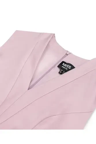 A-line dress with thin belt - 4